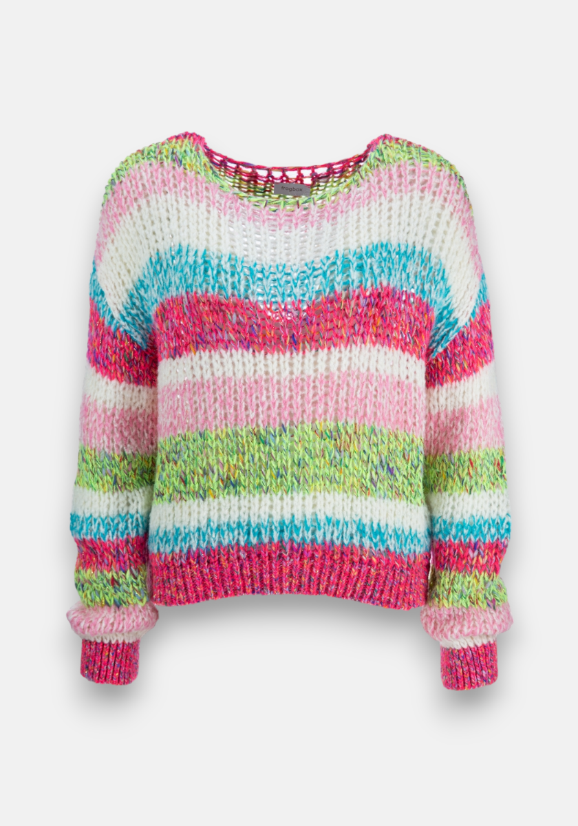 Pink and green striped 2025 sweater