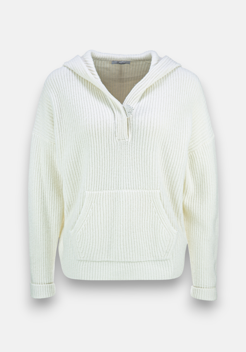 White knitted hoodie 2025