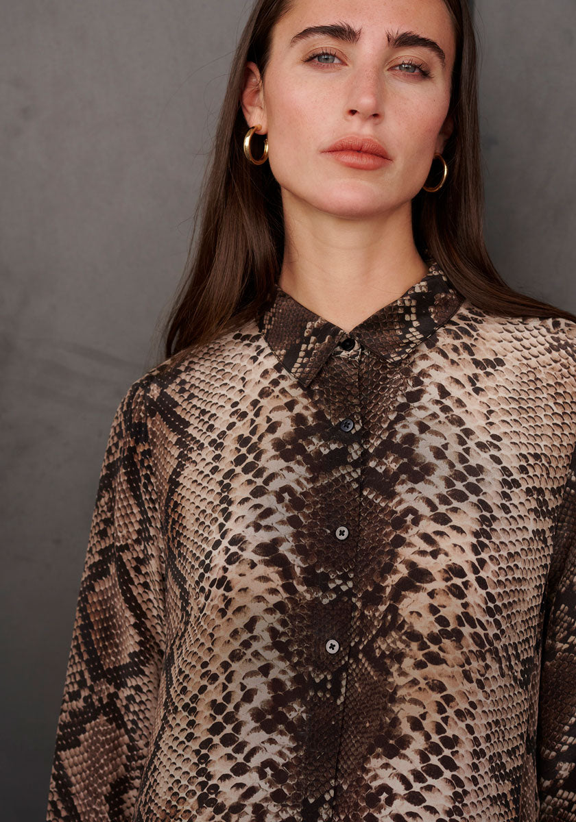 Snake blouse dress