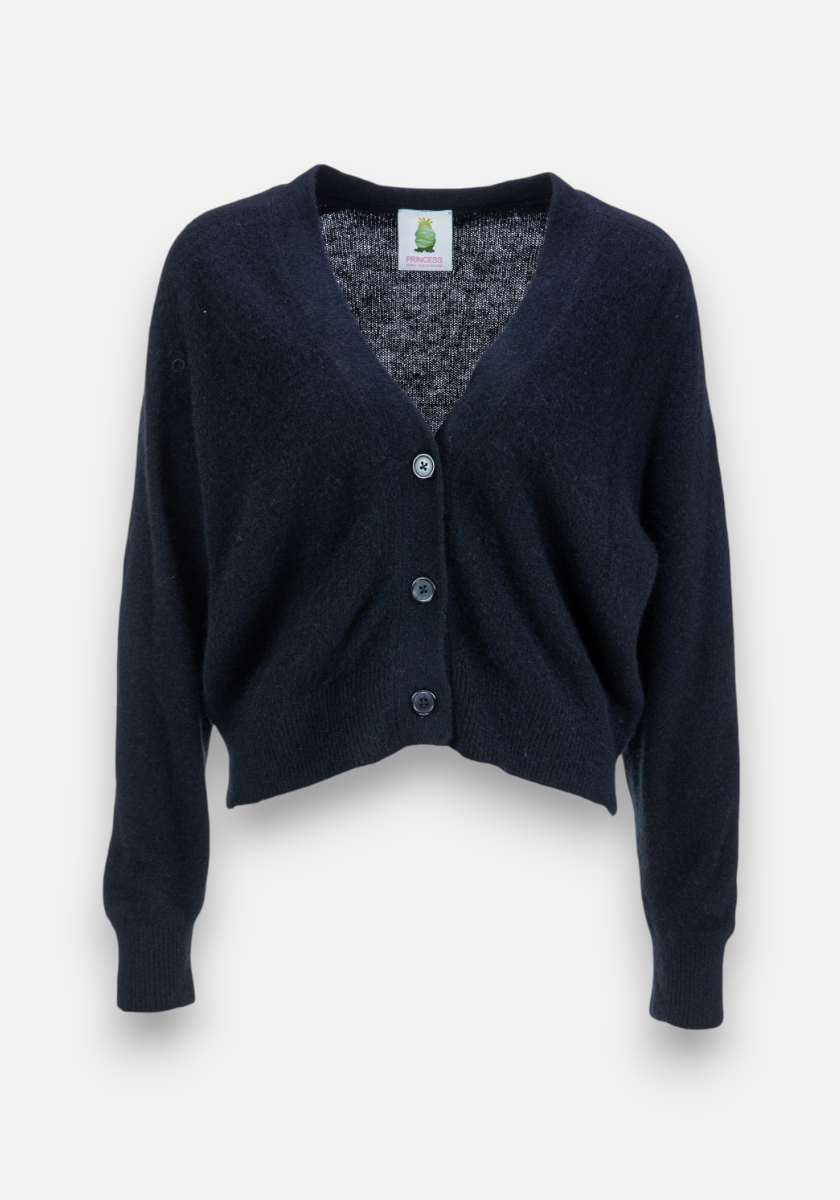 Cardigan noir duveteux
