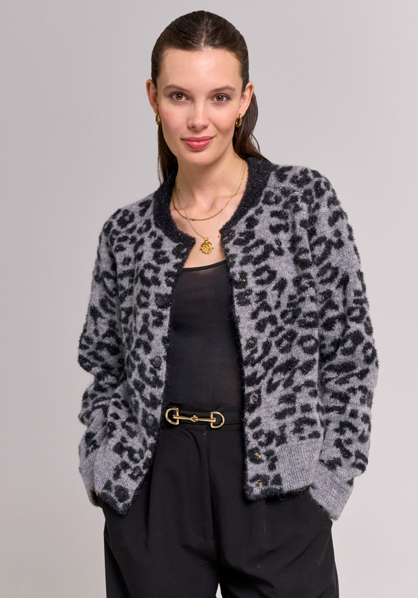 Leo cardigan with lurex threads