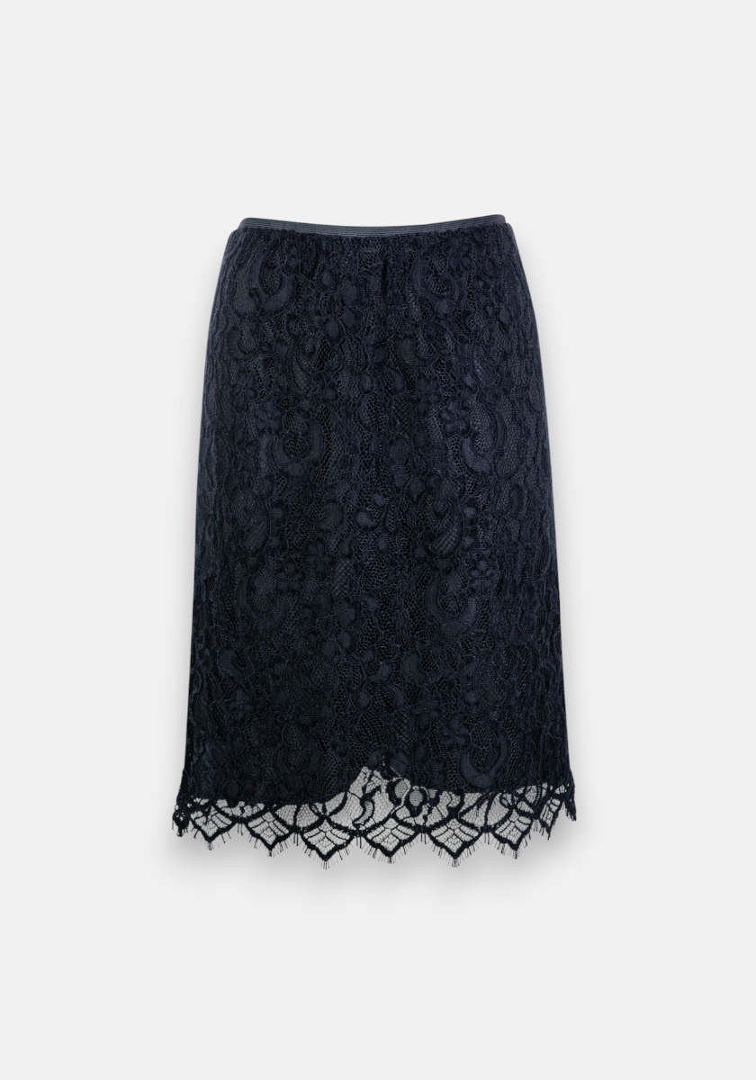 Crochet lace pencil skirt
