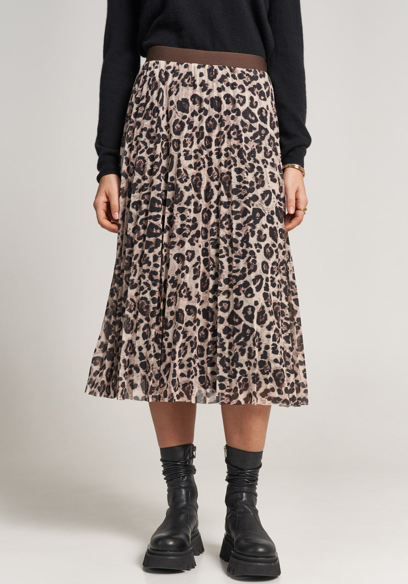 Plissierter Meshrock Leopard