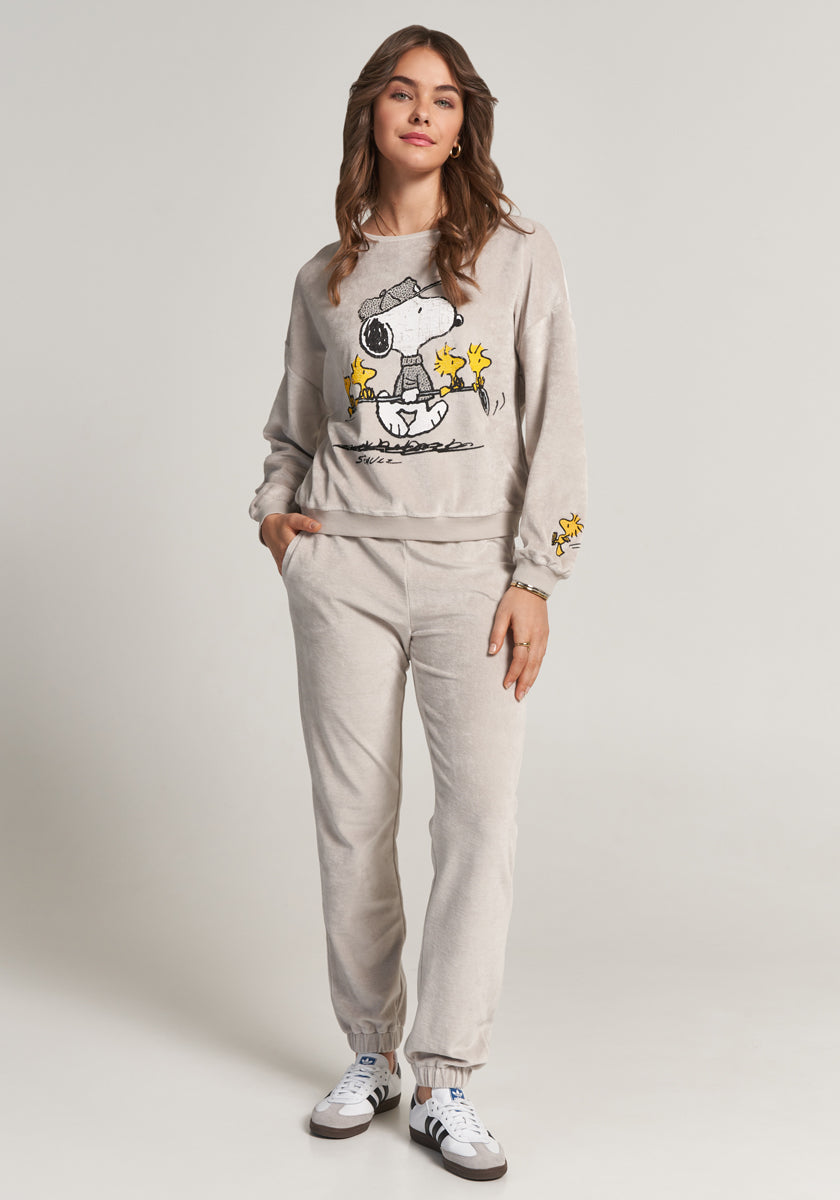 Beiges Sweatshirt Snoopy Golf