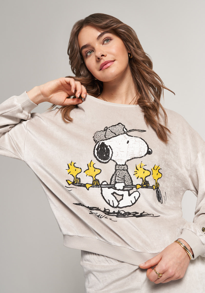 Beiges Sweatshirt Snoopy Golf
