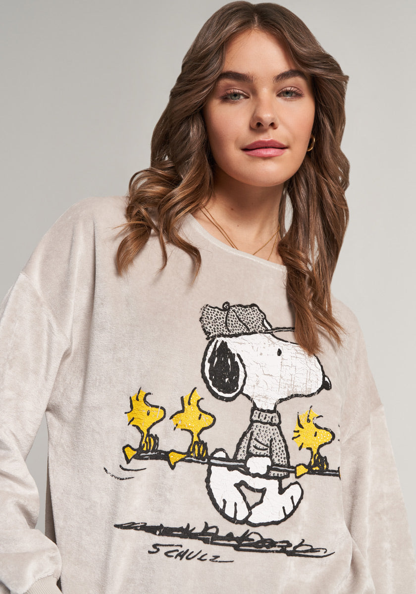 Beiges Sweatshirt Snoopy Golf