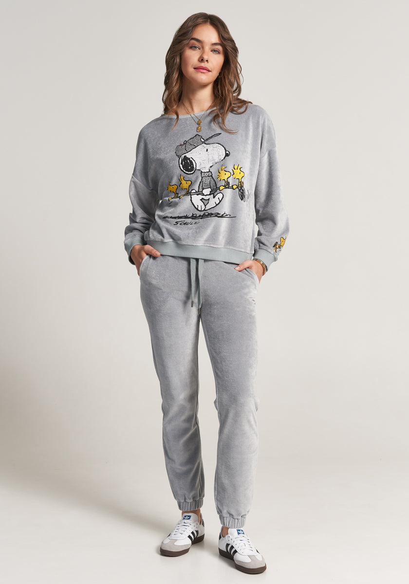 Graues Sweatshirt Snoopy Golf