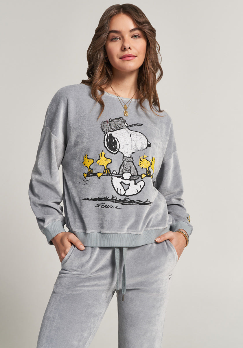 Graues Sweatshirt Snoopy Golf