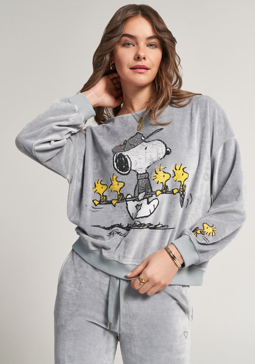 Graues Sweatshirt Snoopy Golf
