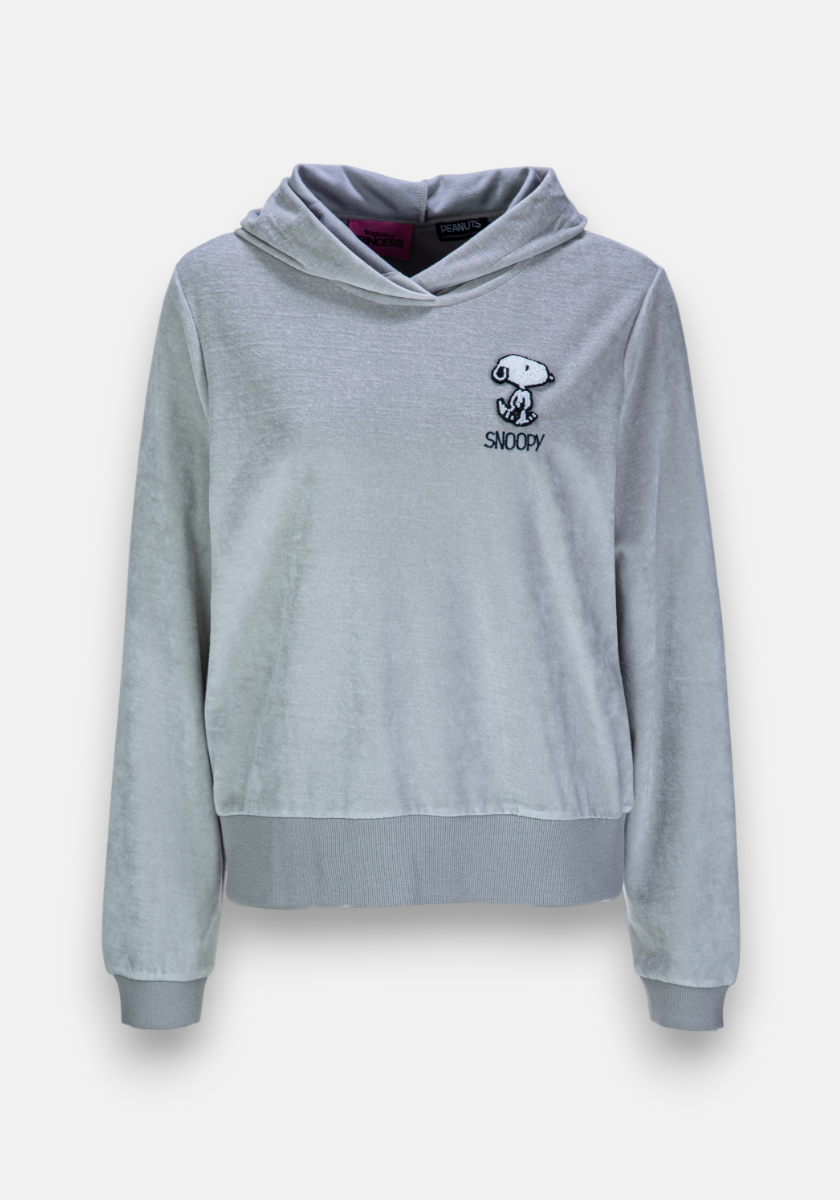 Beiger Hoodie mit Snoopy Patch