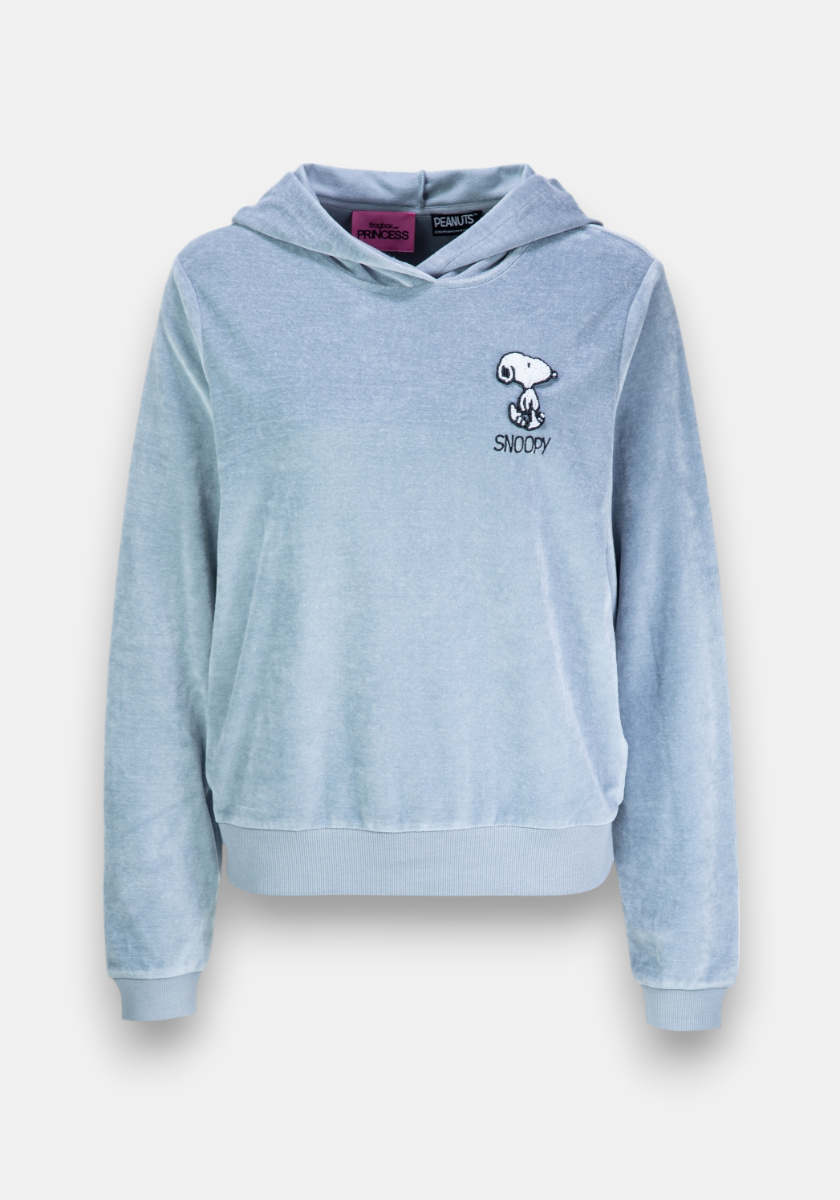 Grauer Hoodie mit Snoopy Patch