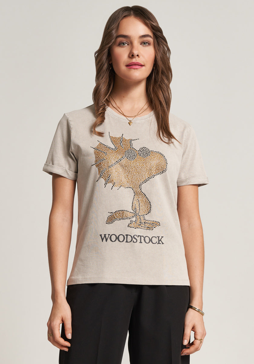 Beiges T-Shirt Woodstock