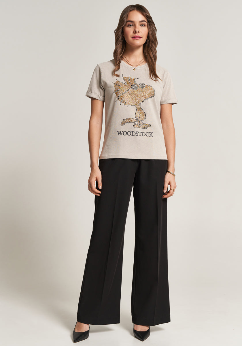 Beiges T-Shirt Woodstock