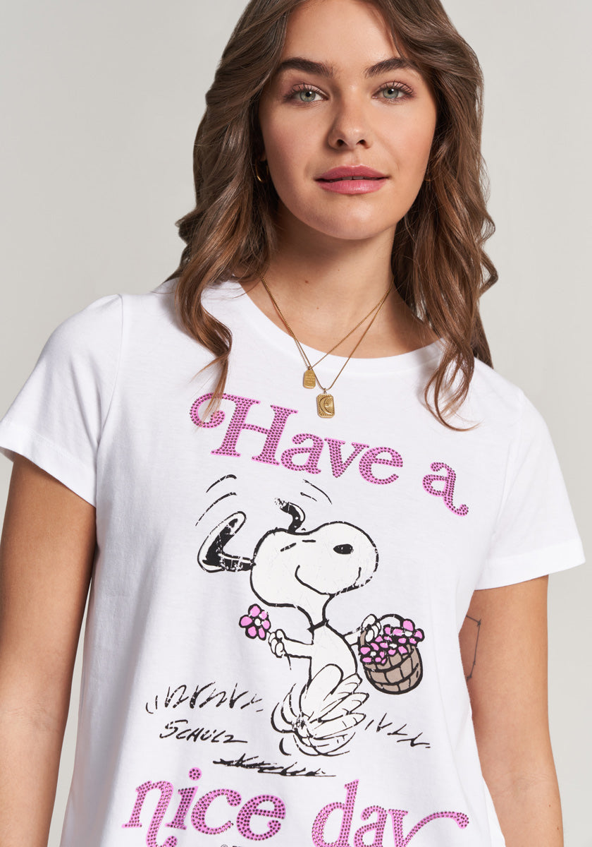 White t-shirt Snoopy Nice Day