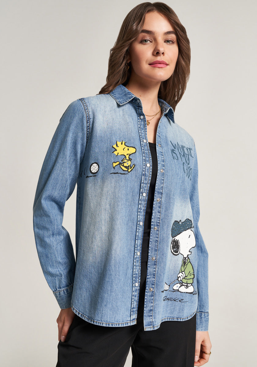 Snoopy Golf denim shirt