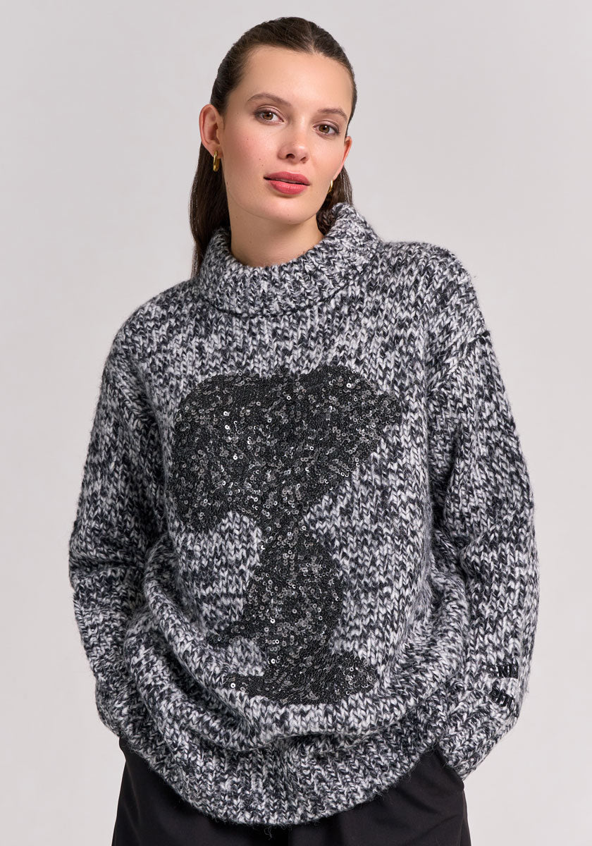 Strickpullover Snoopy mit Pailletten