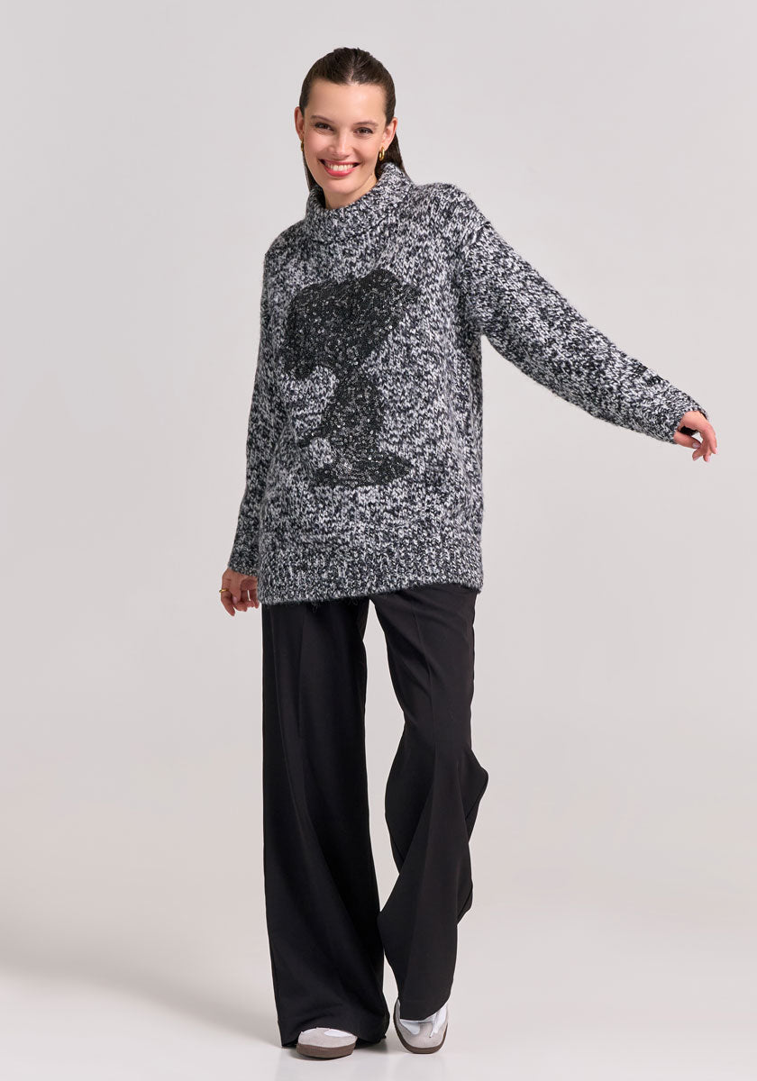 Strickpullover Snoopy mit Pailletten