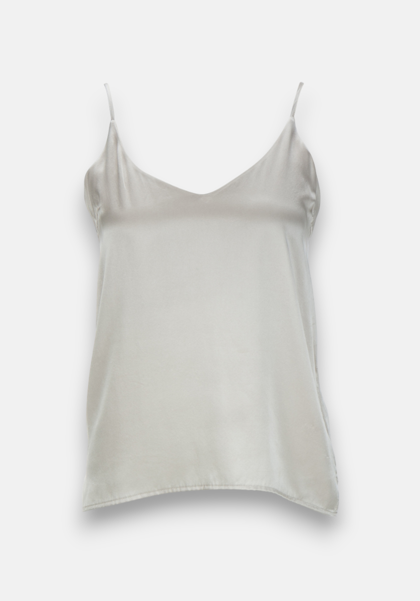 Grey satin camisole top shop