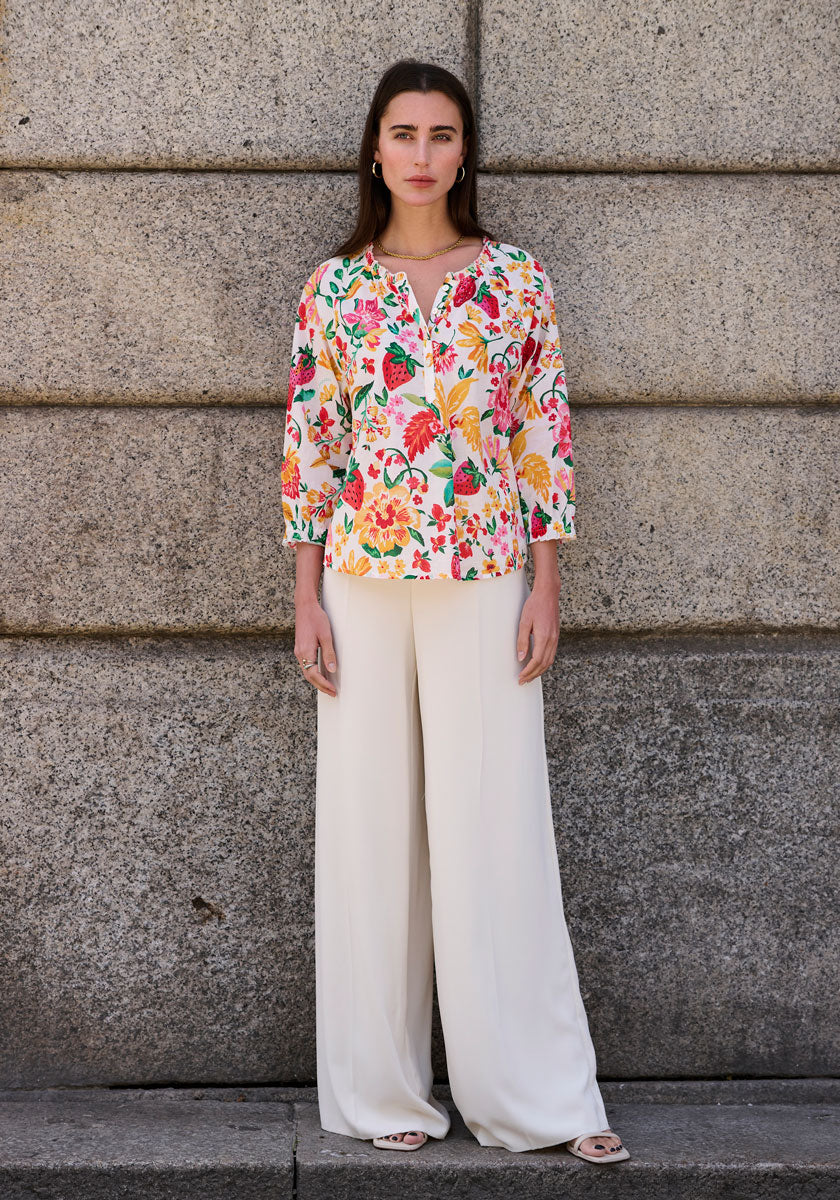 Baumwollbluse Erdbeere