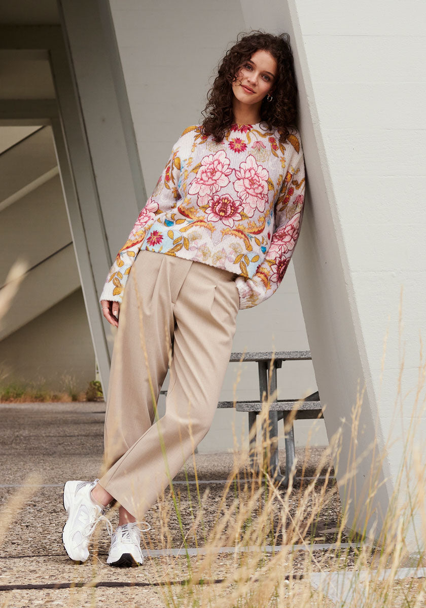 Only Strickpullover Only Pullover Blumen ONLY Strick-Pullover Aus