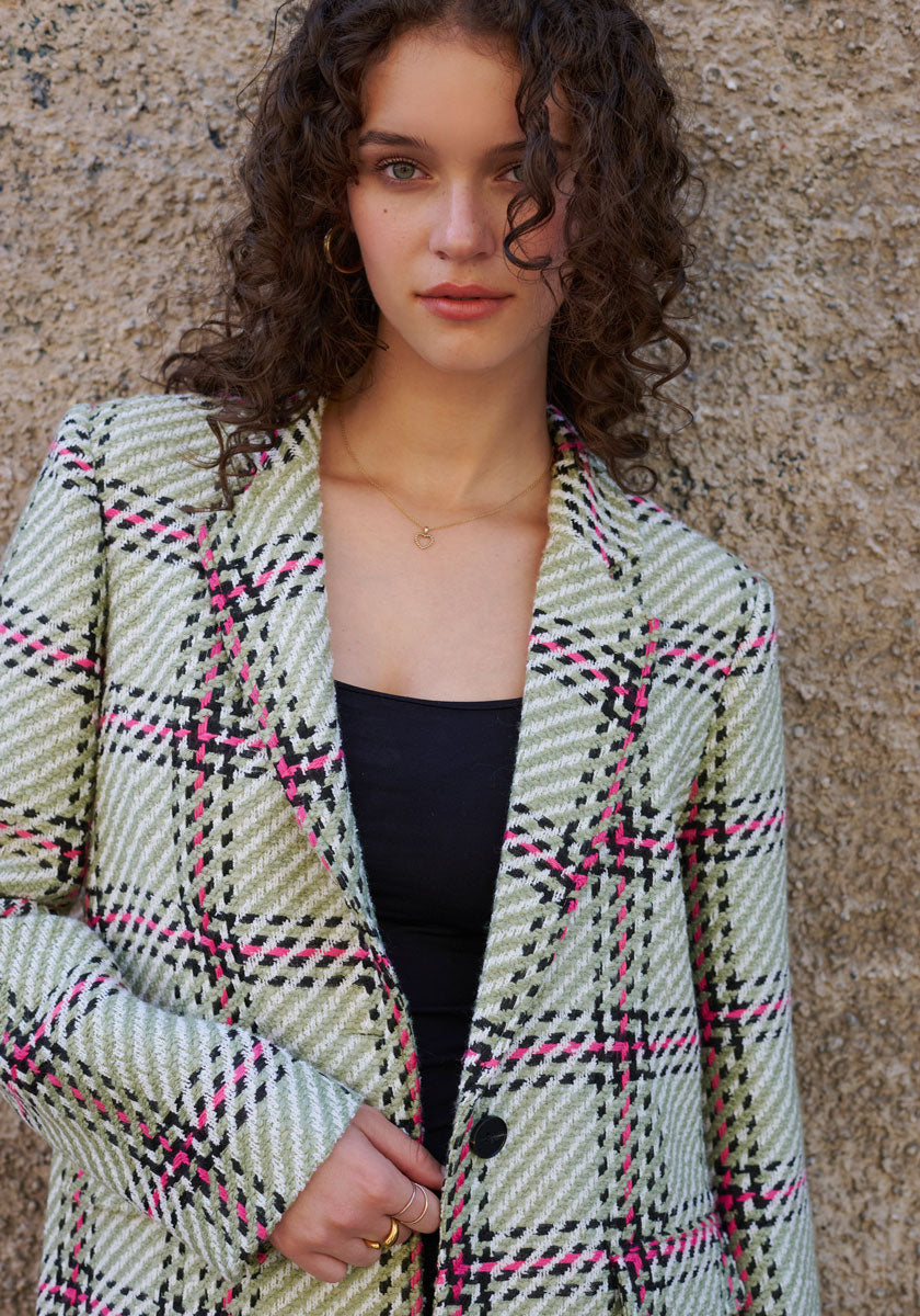 Tweedblazer mit Karoprint