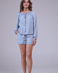 Lyocell Bluse mit Bindebändern