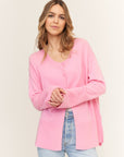 Cashmere cardigan with side slits