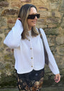 Cardigan Julie à boutons dorés en pur cachemire