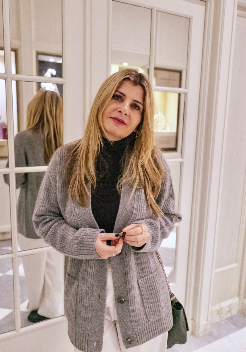 Cardigan boyfriend Solène en pur cachemire