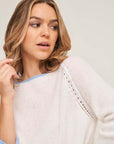 Jumper with contrast and openwork knit
