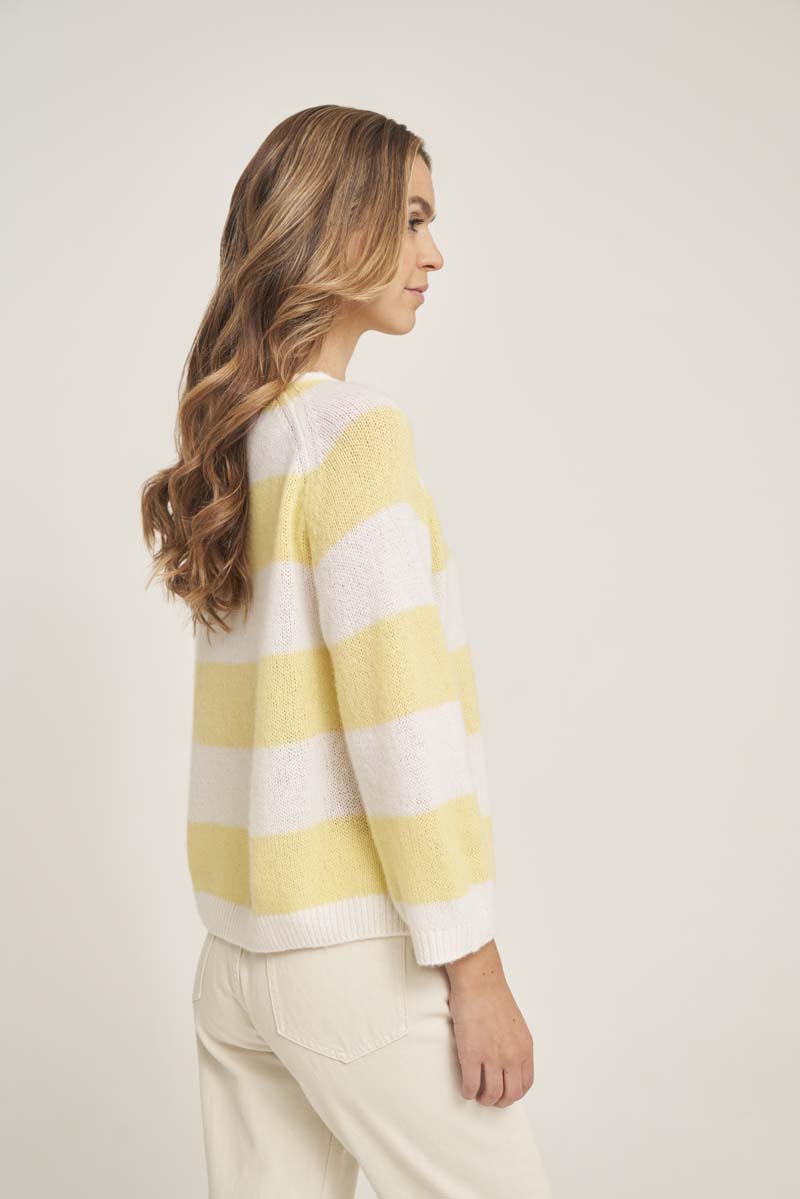 Striped sweater with wide sleeves