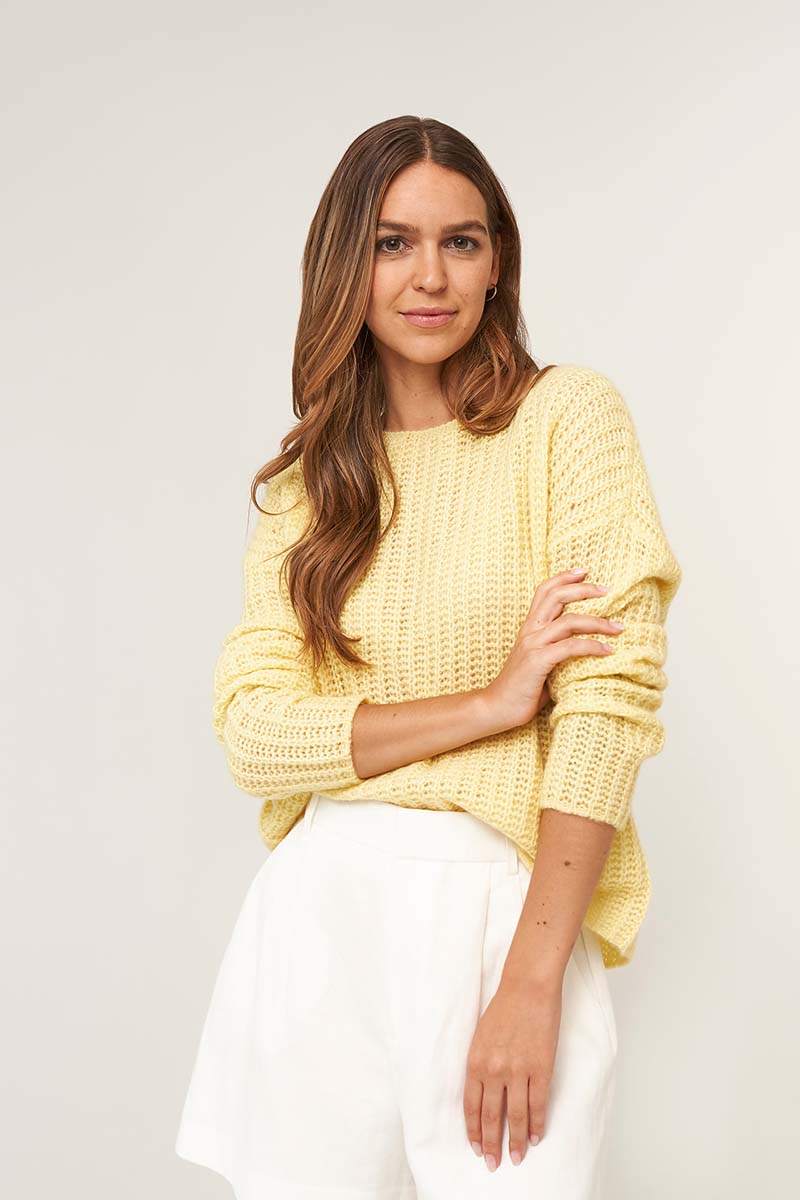 Chunky knit sweater made from cashmere mix