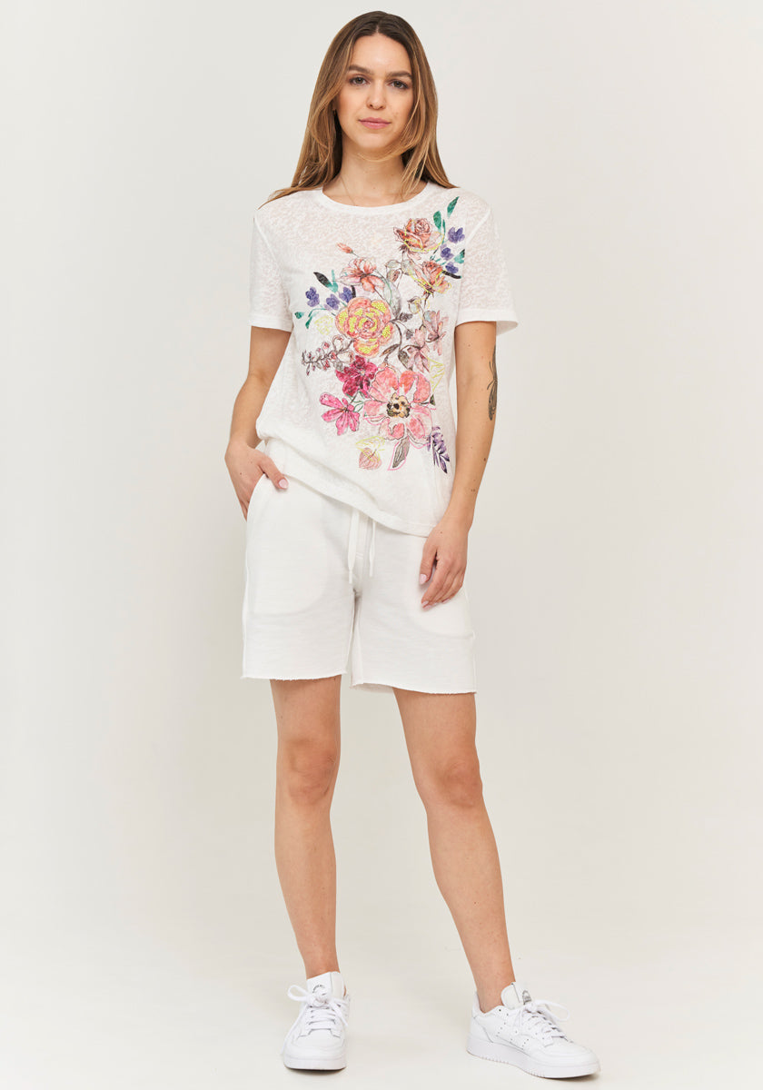 T-shirt spring flowers special structure