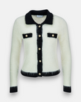 Cardigan with contrast and gold buttons
