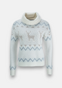 Merino sweater with a deer motif