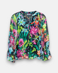 Blouse with garden print