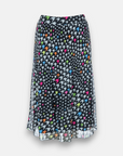 Pleated skirt with houndstooth