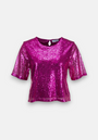Short sleeve blouse with sequins