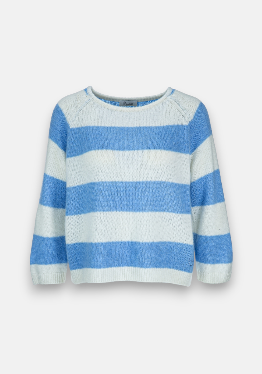 Striped sweater with wide sleeves