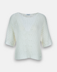 Cashmere sweater with short sleeves