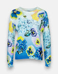 Cotton sweater with floral pattern