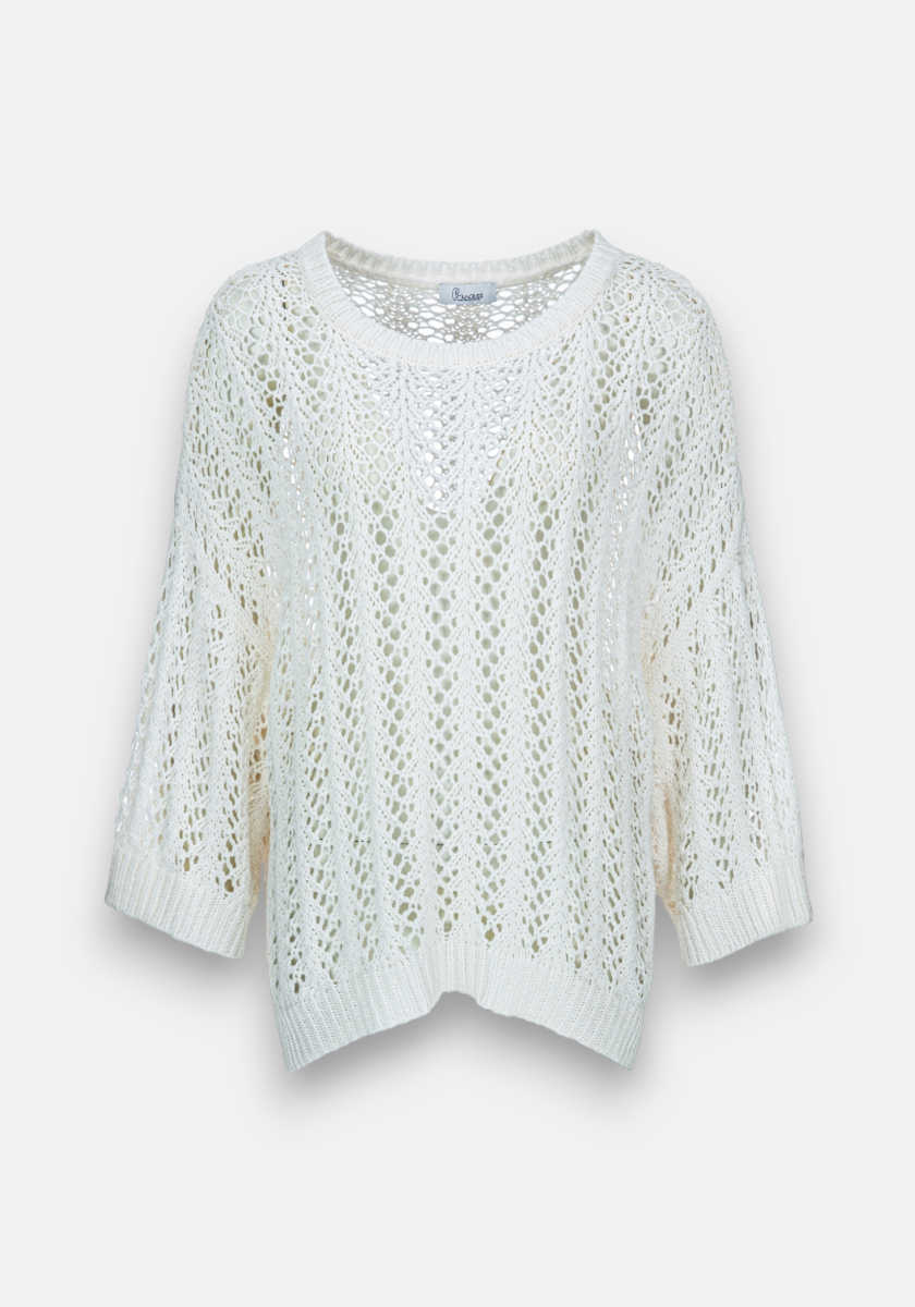 Open-knit cotton sweater