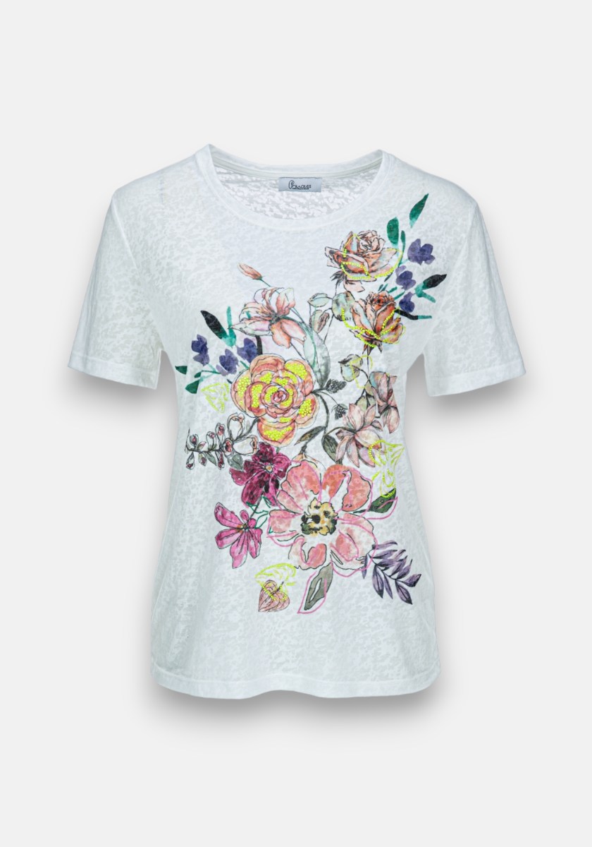 T-Shirt Frühlingsblumen Spezialstruktur