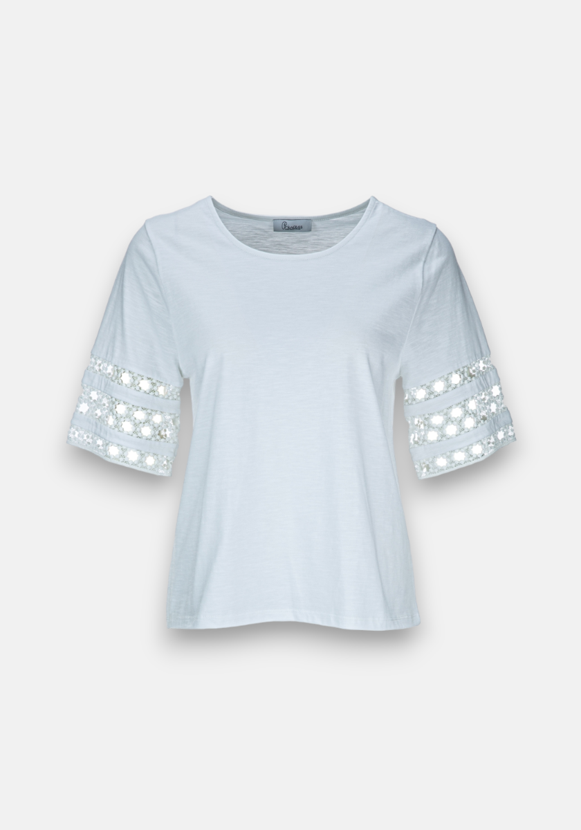 Cotton shirt with lace details