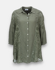 Tunic with lace pattern made of 100% linen