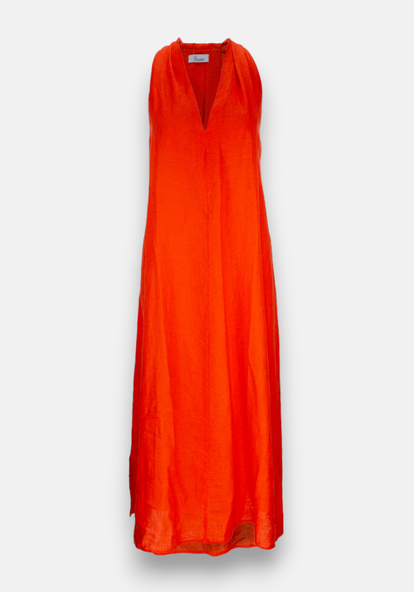 Sleeveless dress made from 100% linen