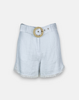 100% linen shorts with belt