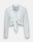 Lace blouse with knot detail