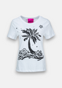 Cotton shirt with palm tree &amp; decorative stones