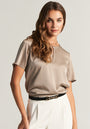 Blouse en soie grège avec bouton